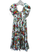 Cara Cara Size 10 White, Green, Multi Cotton Knot Front Floral Cut Out Dress White, Green, Multi / 10