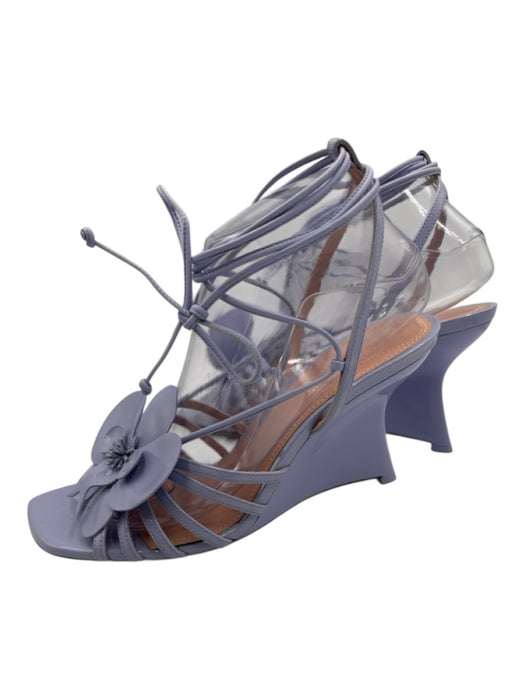 Zimmermann Shoe Size 39 Light Purple Patent Leather Strappy Ankle Tie Wedges Light Purple / 39