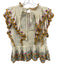 Love The Label Size M Cream, Yellow, Pink Cotton Ruffle Short Sleeve Top Cream, Yellow, Pink / M