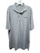 Turtleson Size XL White & Blue Polyester Striped Polo Men's Short Sleeve White & Blue / XL