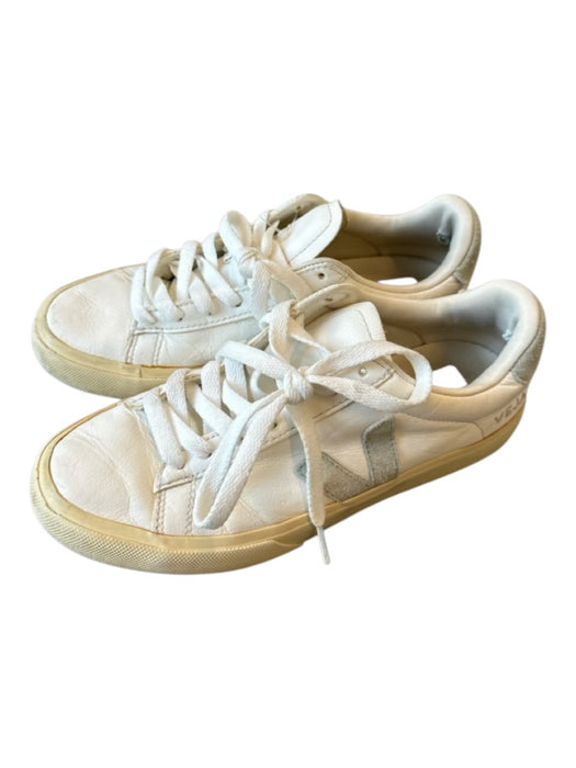 Veja Shoe Size 8 White & Gray Leather Lace Up Athletic Sneakers White & Gray / 8