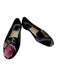 Christian Dior Shoe Size 36.5 Black, Pink, Multi Velvet Floral Flats Black, Pink, Multi / 36.5