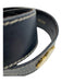 Escada Navy Leather Gold hardware Buckle Gold Crest Belts Navy / 38
