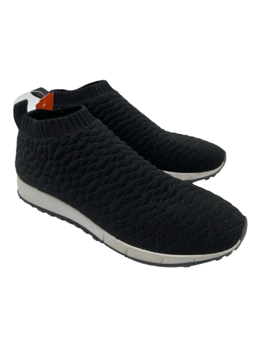 Jimmy Choo Shoe Size 35.5 Black & White Knit Sock Ankle Streaks Sneakers Black & White / 35.5
