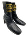 Givenchy Shoe Size 40 Black & Gold Leather Gold Tone Hardware Solid Booties Black & Gold / 40