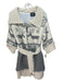 D&G Dolce & Gabbana Size 38 Cream & Gray Wool & Acrylic Ribbed Belted Sweater Cream & Gray / 38