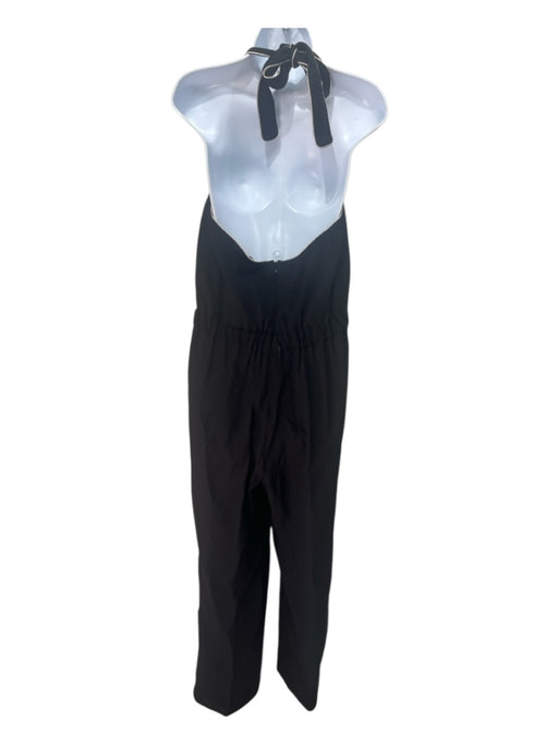 Giorgio Armani Size 44 Black & White Viscose Back Zip Halter Tie Jumpsuit Black & White / 44