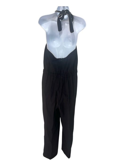 Giorgio Armani Size 44 Black & White Viscose Back Zip Halter Tie Jumpsuit Black & White / 44