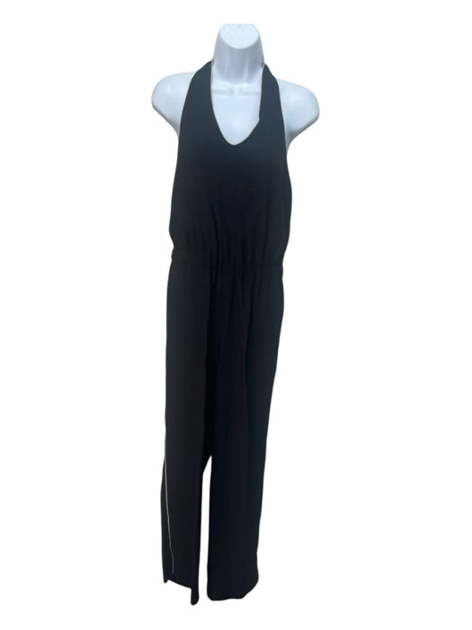 Giorgio Armani Size 44 Black & White Viscose Back Zip Halter Tie Jumpsuit Black & White / 44