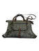 Gryson Grey Leather Zip Close Top Handle Shoulder Strap Woven Bag Grey