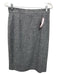Louis Feraud Size 10 Gray Wool & Silk Raw Edge tweed 5 Button Skirt Set Gray / 10