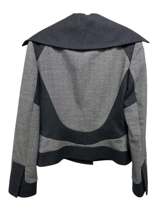 Luca Luca Size 46 Gray & Dark Gray Wool Houndstooth 2 Button Skirt Set Gray & Dark Gray / 46