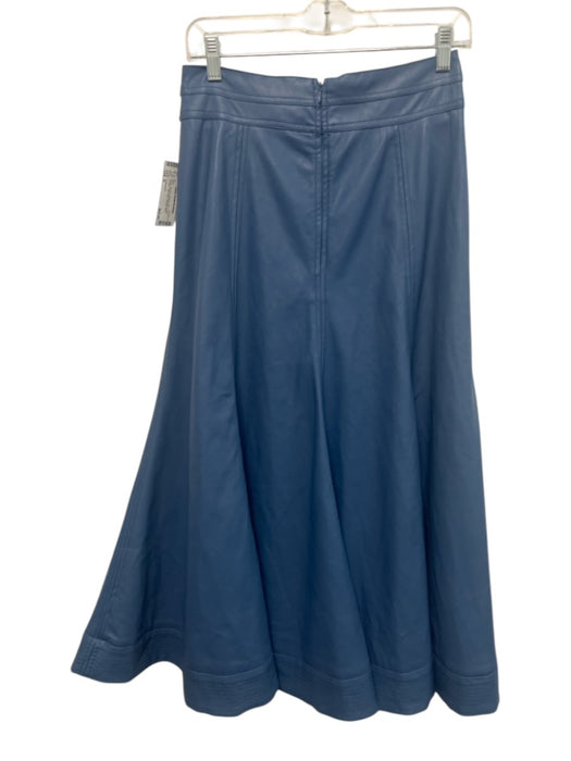 Tuckernuck Size 4 Blue Faux Leather High Rise Paneled Maxi Skirt Blue / 4