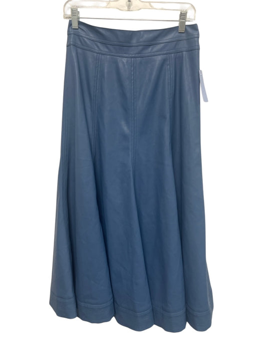 Tuckernuck Size 4 Blue Faux Leather High Rise Paneled Maxi Skirt Blue / 4