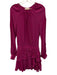 Ramy Brook Size 4 Magenta Pink Polyester Long Sleeve V Neck Ruched Dress Magenta Pink / 4