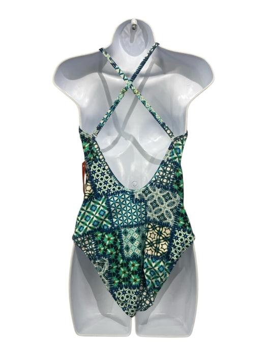 Bleu Rod Beattie Size 8 White & Blue Nylon & Spandex One Piece Swimsuit White & Blue / 8