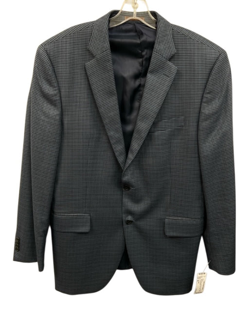 Peter Millar Blue & Navy Wool Blend Plaid 2 Button Men's Blazer Blue & Navy / 42