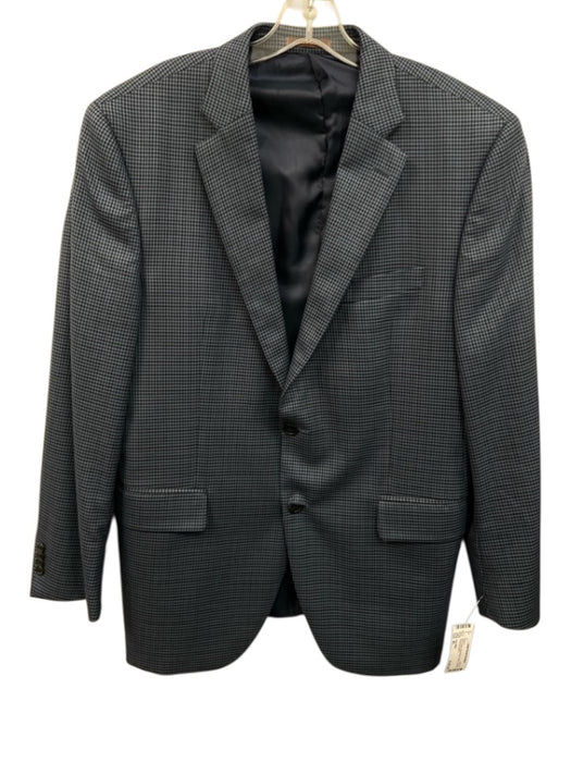 Peter Millar Blue & Navy Wool Blend Plaid 2 Button Men's Blazer Blue & Navy / 42
