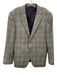 Facconable Gray & Baby Blue Wool Blend Plaid 2 Button Men's Blazer Gray & Baby Blue / 52R