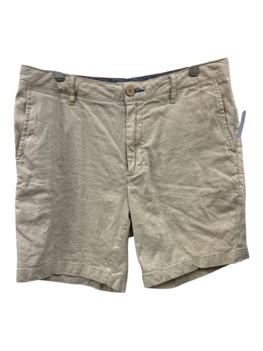 Faherty Size 34 Beige Linen Solid Khaki Men's Shorts Beige / 34