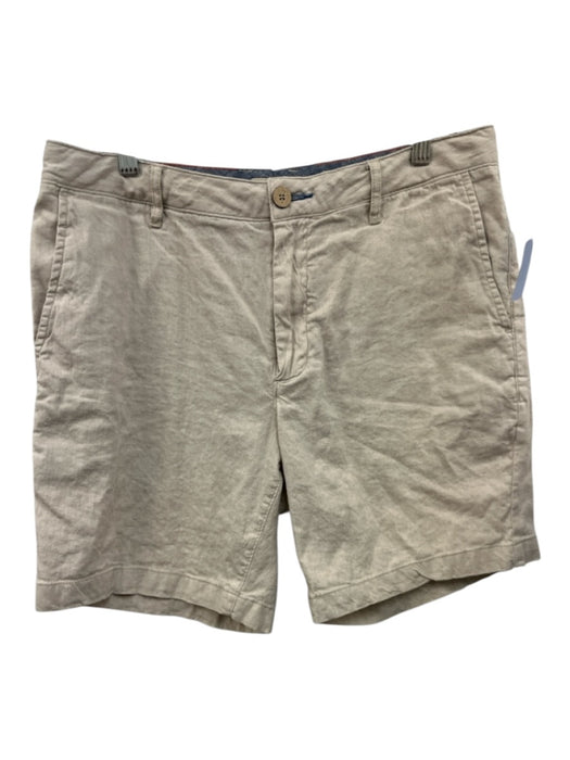 Faherty Size 34 Beige Linen Solid Khaki Men's Shorts Beige / 34