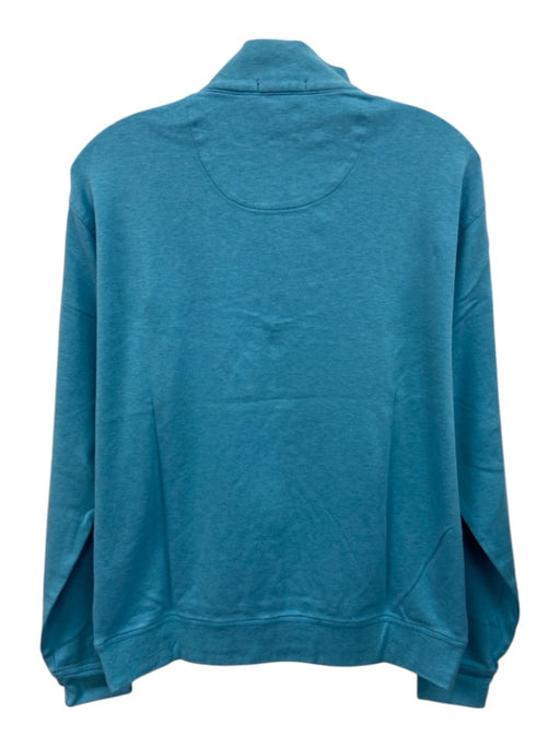 Peter Millar Size M Blue Cotton Solid Quarter Zip Sweatshirt Long Sleeve Shirt Blue / M