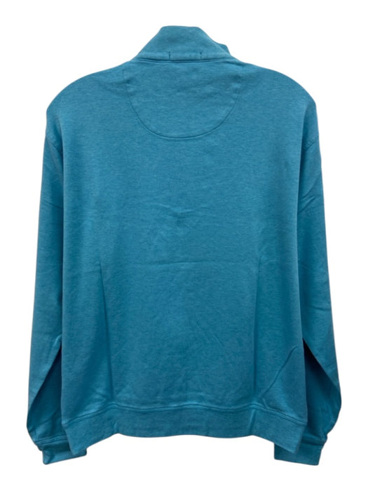 Peter Millar Size M Blue Cotton Solid Quarter Zip Sweatshirt Long Sleeve Shirt Blue / M
