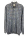 Billy Reid Size L Blue & Gray Cotton Plaid Button Up Men's Long Sleeve Shirt Blue & Gray / L