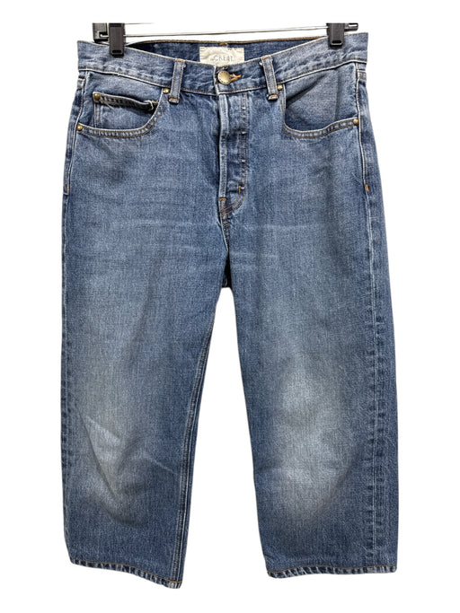 The Great Size 26 Blue Wash Cotton Button Fly Wide Leg Whiskering Pockets Jeans Blue Wash / 26