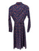 Ann Mashburn Size XS indigo blue, red, green Cotton Long Sleeve Floral Dress indigo blue, red, green / XS