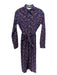 Ann Mashburn Size XS indigo blue, red, green Cotton Long Sleeve Floral Dress indigo blue, red, green / XS