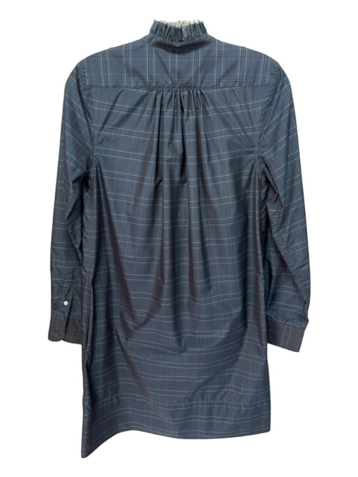Ann Mashburn Size S Gray Polyester Raw Edge Plaid Quarter Button Shift Dress Gray / S