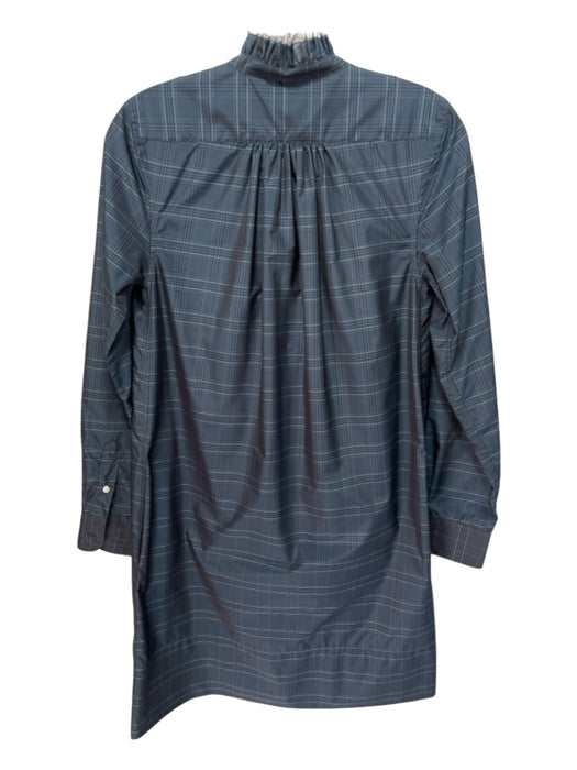 Ann Mashburn Size S Gray Polyester Raw Edge Plaid Quarter Button Shift Dress Gray / S