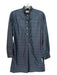 Ann Mashburn Size S Gray Polyester Raw Edge Plaid Quarter Button Shift Dress Gray / S