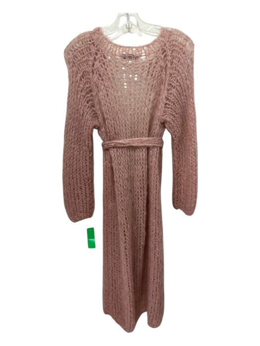 Maiami Size XS Blush Pink Wool Blend Mohair Chunky Knit Sash Duster Cardigan Blush Pink / XS