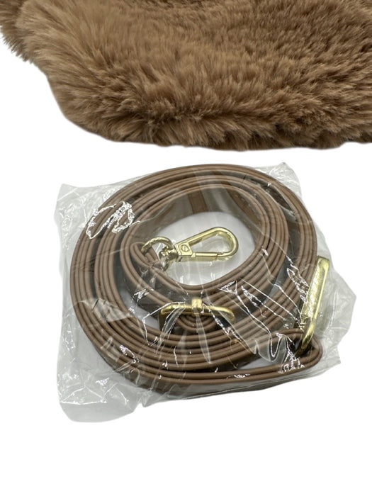 No Brand Mocha brown Polyester Top Handle Faux Fur Magnetic Close Bag Mocha brown / Small