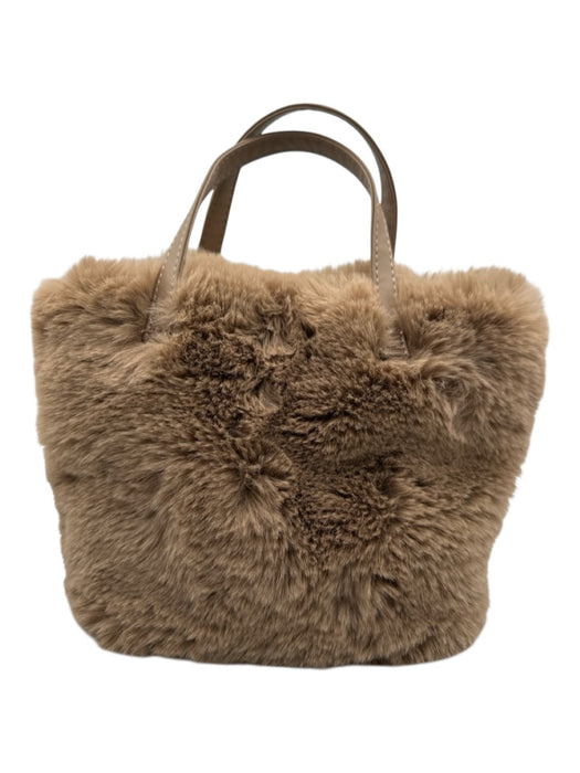 No Brand Mocha brown Polyester Top Handle Faux Fur Magnetic Close Bag Mocha brown / Small