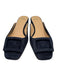 Ann Mashburn Shoe Size 38 Navy Blue Suede leather Square Toe Buckle Mules Flats Navy Blue / 38