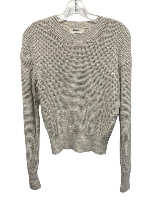 Buck Mason Size Small Beige Cotton Long Sleeve Crochet Ribbed Sweater Beige / Small