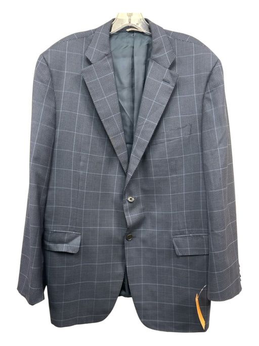 Canali Blue Wool Plaid 2 Button Men's Blazer Blue / 56