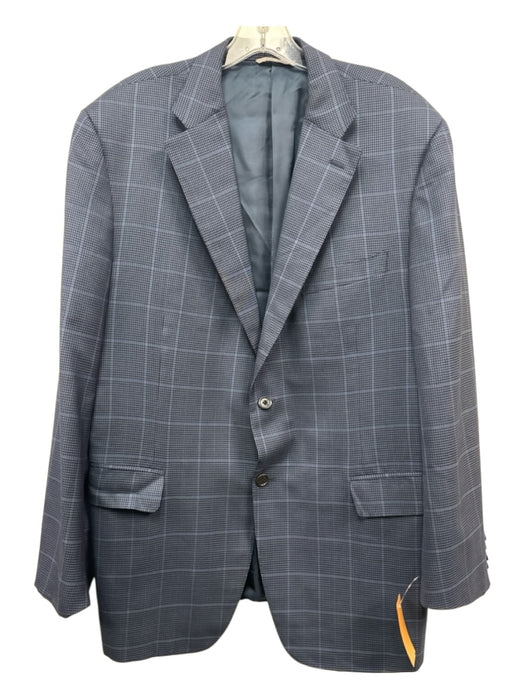 Canali Blue Wool Plaid 2 Button Men's Blazer Blue / 56