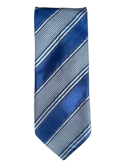 Canali Blue & Gray Silk Striped Men's Ties Blue & Gray