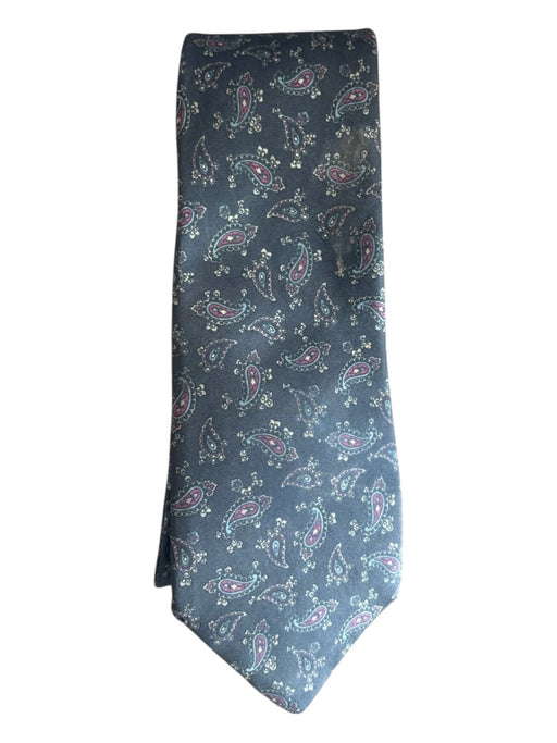 Dior Vintage Black Silk Paisley Men's Ties Black