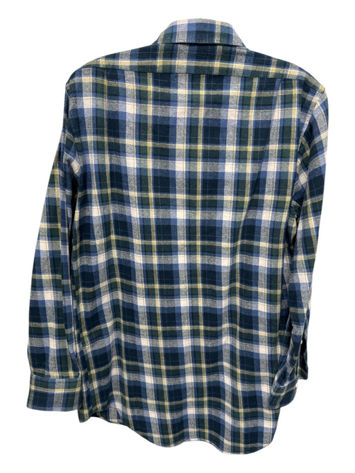Sid Mashburn Size M Blue & Multi Cotton Plaid Button Down Long Sleeve Shirt Blue & Multi / M