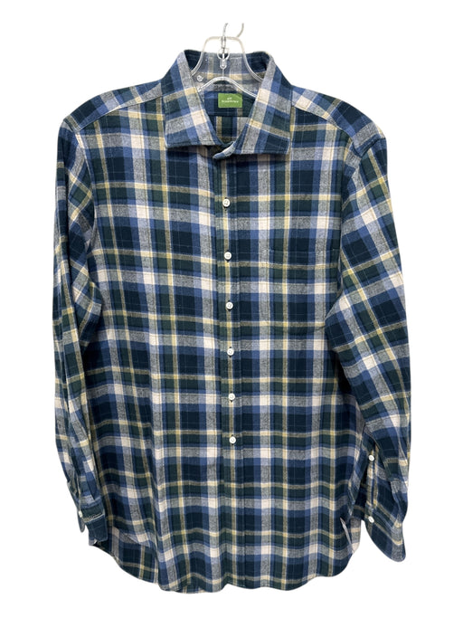 Sid Mashburn Size M Blue & Multi Cotton Plaid Button Down Long Sleeve Shirt Blue & Multi / M