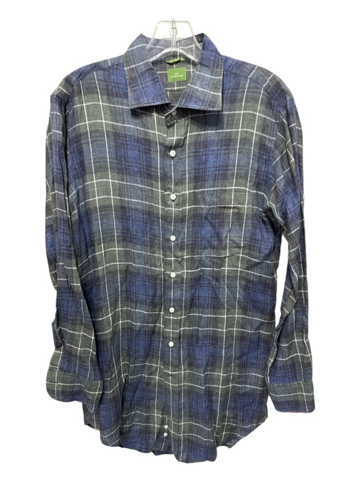 Sid Mashburn Size M Blue & Multi Cotton Plaid Button Down Long Sleeve Shirt Blue & Multi / M