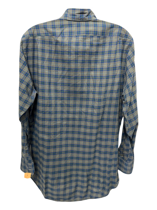 Sid Mashburn Size M Blue & Multi Cotton Plaid Button Down Long Sleeve Shirt Blue & Multi / M