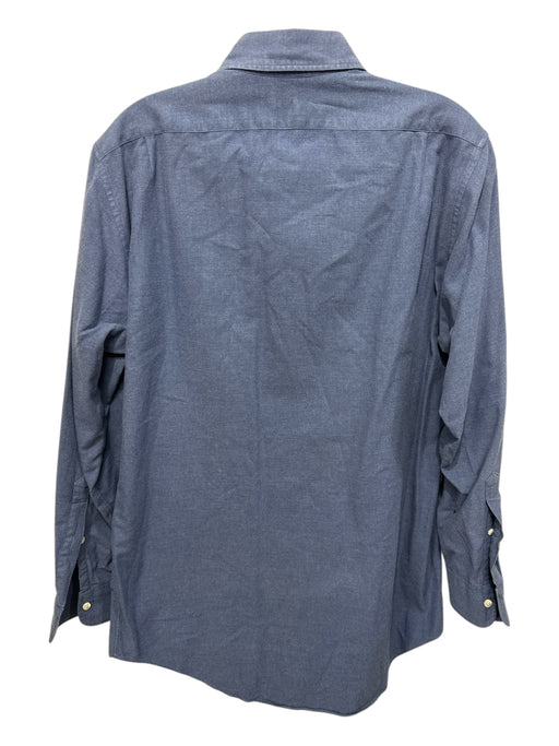 Sid Mashburn Size M Blue Cotton Solid Button Down Men's Long Sleeve Shirt Blue / M