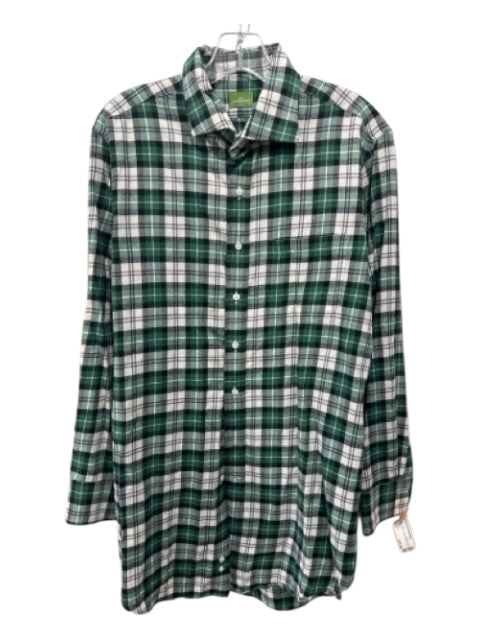 Sid Mashburn Size M Green & Multi Cotton Plaid Button Down Long Sleeve Shirt Green & Multi / M