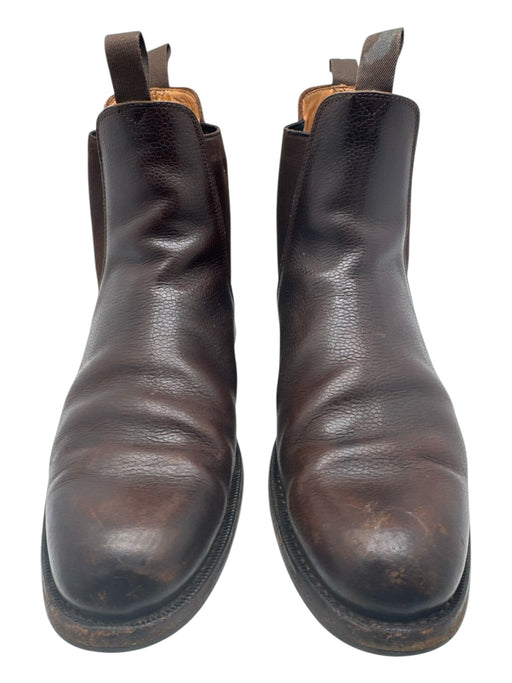 Bow-Tie Shoe Size 9 AS IS Brown Leather Stacked Heel Chelsea Men's Boots Brown / 9